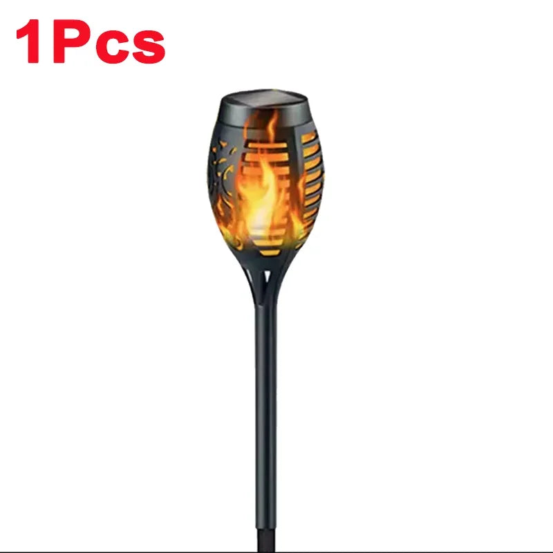 12LED Solar Flame Torch Light – Waterproof Flickering Outdoor Garden Lamp (1-12PCS)